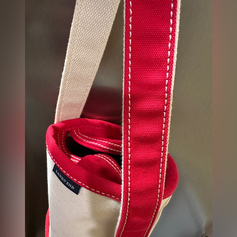 Lands' End Cooler Canvas insulated,  Wine , water Tote.
